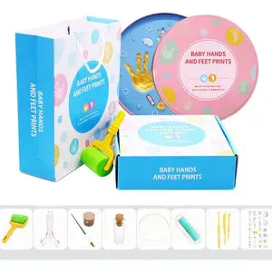 Kit De Impresión Para Huellas De Bebe (Azul o Rosado)